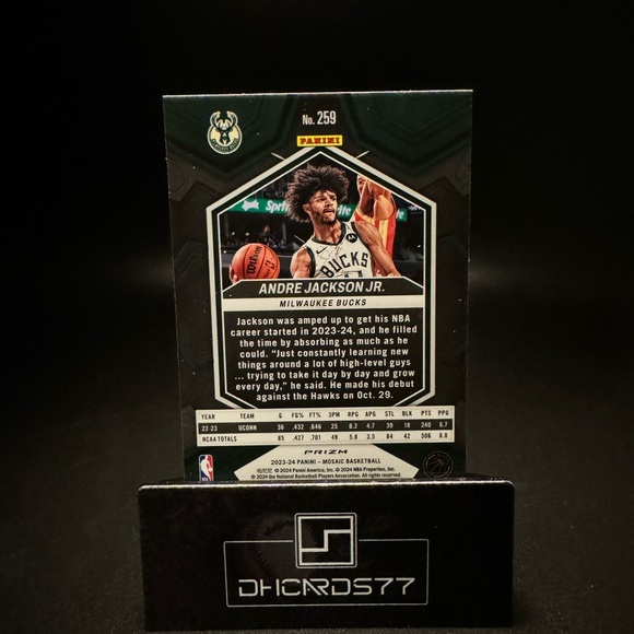 2023-24 Panini Mosaic Green Andre Jackson Jr RC - Picture 2 of 2